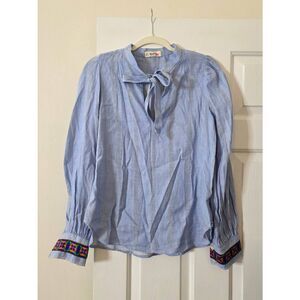 Lemlem by liya kebede tie neckline blouse XS